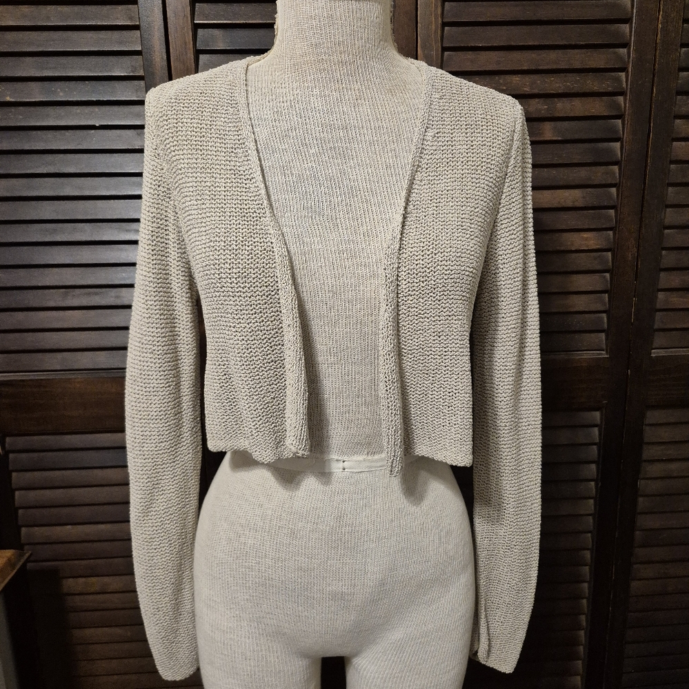 Eileen Fisher Cream Knit Shrug